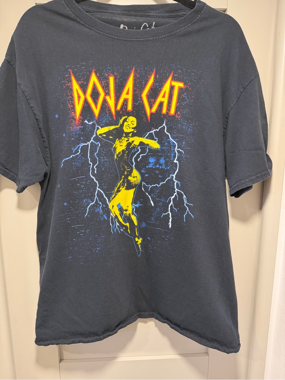 Doja Cat Short Sleeve Graphic Tee - Black with Yellow Print